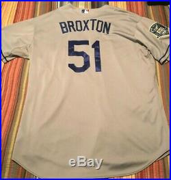 2008 Jonathan Broxton Los Angeles Dodger Game Worn jersey Size 54 50-year patch