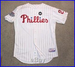 2009 Authentic Game Worn Used Chase Utley Philadelphia Phillies Jersey Patches
