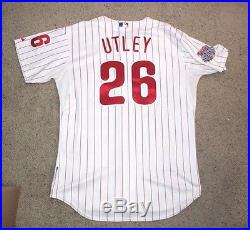 2009 Authentic Game Worn Used Chase Utley Philadelphia Phillies Jersey Patches