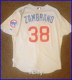 2009 Carlos Zambrano Game Used Road Grey Chicago Cubs Jersey Cubs COA & MEARS