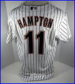 2009 Houston Astros Mike Hampton #11 Game Used White Pinstripe Jersey