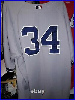 2009 NY YANKEES AJ Burnett Game Used Grey Jersey MEARS COA Opening Stadium Patch