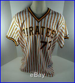 2009 Pittsburgh Pirates DJ Carrasco #77 Game Issued White Pinstripe Jersey 79 TB