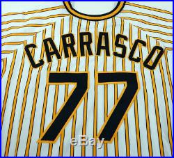 2009 Pittsburgh Pirates DJ Carrasco #77 Game Issued White Pinstripe Jersey 79 TB