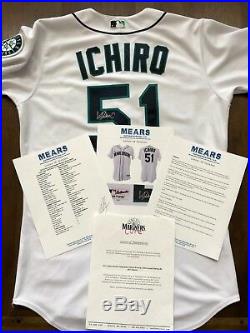 2010 Ichiro Suzuki Game Worn Used & Signed Mariners Baseball Jersey MEARS 10