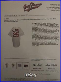 2010 Mark Mcgwire Cardinals Game Worn And Signed Jersey. Photomatched
