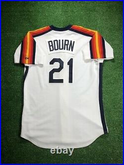 2010 Michael Bourn Game Used Worn Houston Astros TBTC Rainbow Sleeve Jersey RARE