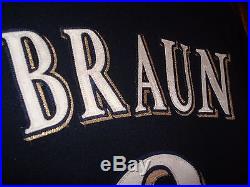 2010 Ryan Braun Road Blue Milwaukee Brewers Game Used Jersey MLB Hologram