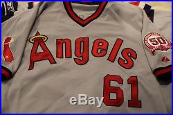 2011 California Angels TBTC Game Used Worn Road Grey Jersey Los Angeles Anaheim