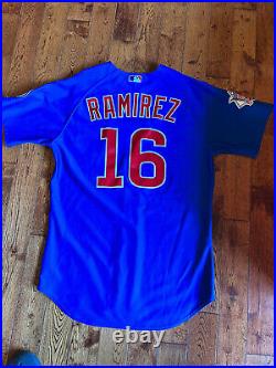 2011 Chicago Cubs game worn blue alt Aramis Ramirez jersey with Santo patch