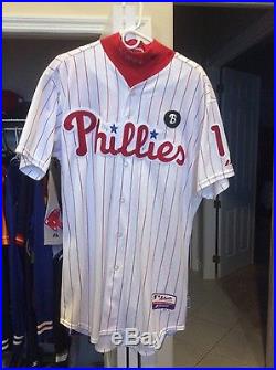 2011 Jimmy Rollins game used home Phillies jersey