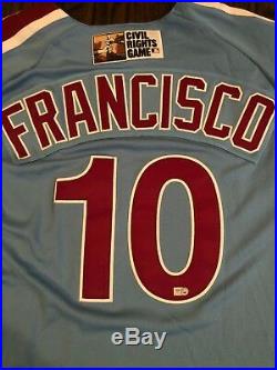 2011 Philadelphia Phillies Game Used/worn Vintage Jersey/ben Francisco/steiner