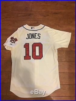 2012 Chipper Jones Atlanta Braves Game Worn Used Home Jersey Final Season