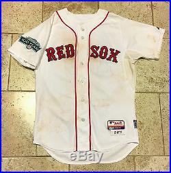 2012 Dustin Pedroia Game Used Boston Red Sox Home Jersey Mlb Auth Unwashed