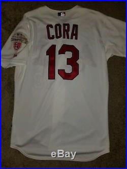 2012 Game Issued Majestic St Louis Cardinals Alex Cora Jersey Size 44 WS Patch