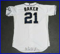 2012 John Baker San Diego Padres Game Used Worn MLB Baseball Jersey! Good Usage