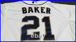 2012 John Baker San Diego Padres Game Used Worn MLB Baseball Jersey! Good Usage