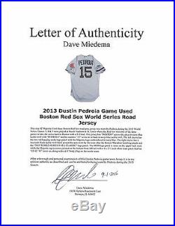 2013 Dustin Pedroia World Series Game Used Boston Red Sox Jersey With COA