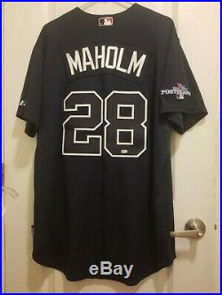 2013 Game Worn Majestic Atlanta Braves Maholm Playoff Jersey Size 48 MLB