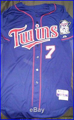 2013 Joe Mauer Minnesota Twins Game Used Jersey MLB Auth 4-4-13