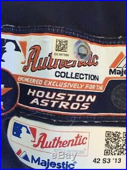 2013 Jose Altuve 2013 Houston Astros Game Used Rainbow BP Worn Jersey Heavy Use