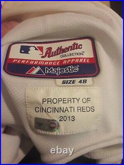 2013 Zach Cozart Cincinnati Reds Game Used Memorial Day Jersey MLB 5/27/13 v CLE