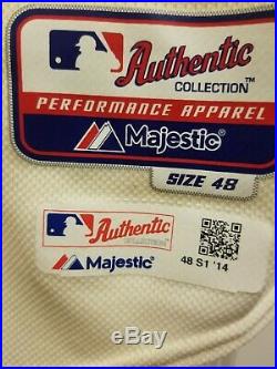 2014 Game Worn Majestic St. Louis Cardinals Scruggs Jersey Size 48