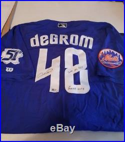 2014 Jacob Degrom Mets Las Vegas 51's Game Used Jersey Auto Inscribed ROY COA