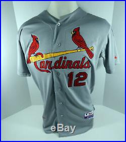 2014 St. Louis Cardinals Greg Garcia #12 Game Issued Signed Grey Jersey