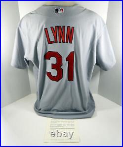 2014 St. Louis Cardinals Lance Lynn #31 Game Issued Signed Grey Jersey Miedema