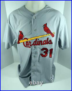 2014 St. Louis Cardinals Lance Lynn #31 Game Issued Signed Grey Jersey Miedema