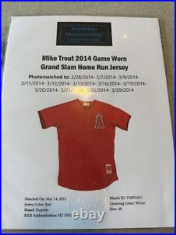 2014 mike trout game worn jersey photo matched grand slam spring training