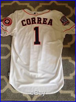 2015 Carlos Correa Rookie Game Used 21st BDay Worn Jersey Houston Astros