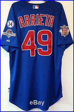2015 Jake Arrieta Cubs Postseason Team Issued Blue Jersey Mlb #jb117242 Cy Young