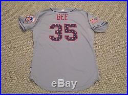 2015 Mets Game Jersey issued Stars & Stripes SZ 46 Dillon Gee #35 MLB Hologram