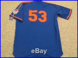 2015 Mets Royal Giants Game Used Jersey #53 size 44 MLB Hologram Racaniello