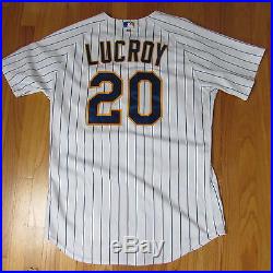 2015 Milwaukee Brewers game used worn Jonathan Lucroy jersey All-Star MLB auth