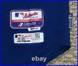 2015 POST SEASON TORRES size 42 New York Mets game jersey issued home blue MLB