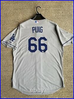 2015 Team Issued Away Jersey YASIEL PUIG Los Angeles DODGERS