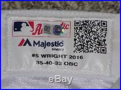 2016 David Wright GAME USED issued 2016 PANTS New York Mets MLB hologram