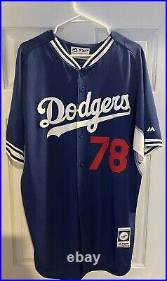 2016 Julio Urias Team Issued BP Jersey Signed Rookie Season MLB Authenticated