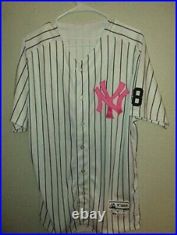 2016 New York Yankees Mother's Day Game Issued Branden Pinder Home Pink Jersey