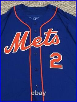 2016 POST SEASON CECCHINI size 44 New York Mets game used jersey home blue MLB