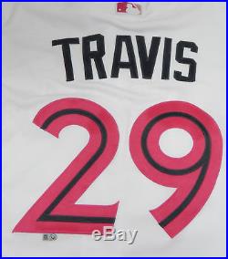 2016 Toronto Blue Jays Devon Travis #29 Game Issued Mother's Day Jersey BLU1190