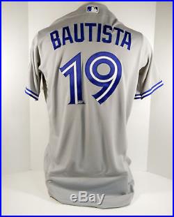 2016 Toronto Blue Jays Jose Bautista #19 Game Issued Grey Jersey BLU1086