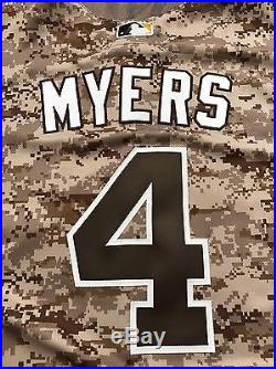 2016 Wil Myers San Diego Camo Padres Majestic Authentic Game Used Worn Jersey