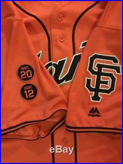 2016 WILL SMITH SF Giants Game Used Worn ORANGE JERSEY MLB Holo SIZE 50 #12 #20