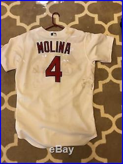 2016 Yadier Molina Cardinals Game Worn record breaking Jersey! Most Innings