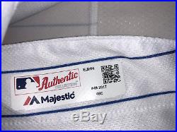 2017 Chicago Cubs Jake Arrieta Home White Team Issued Game Jersey MLB Authentic
