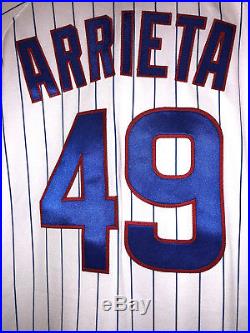 2017 Chicago Cubs Jake Arrieta Home White Team Issued Game Jersey MLB Authentic
